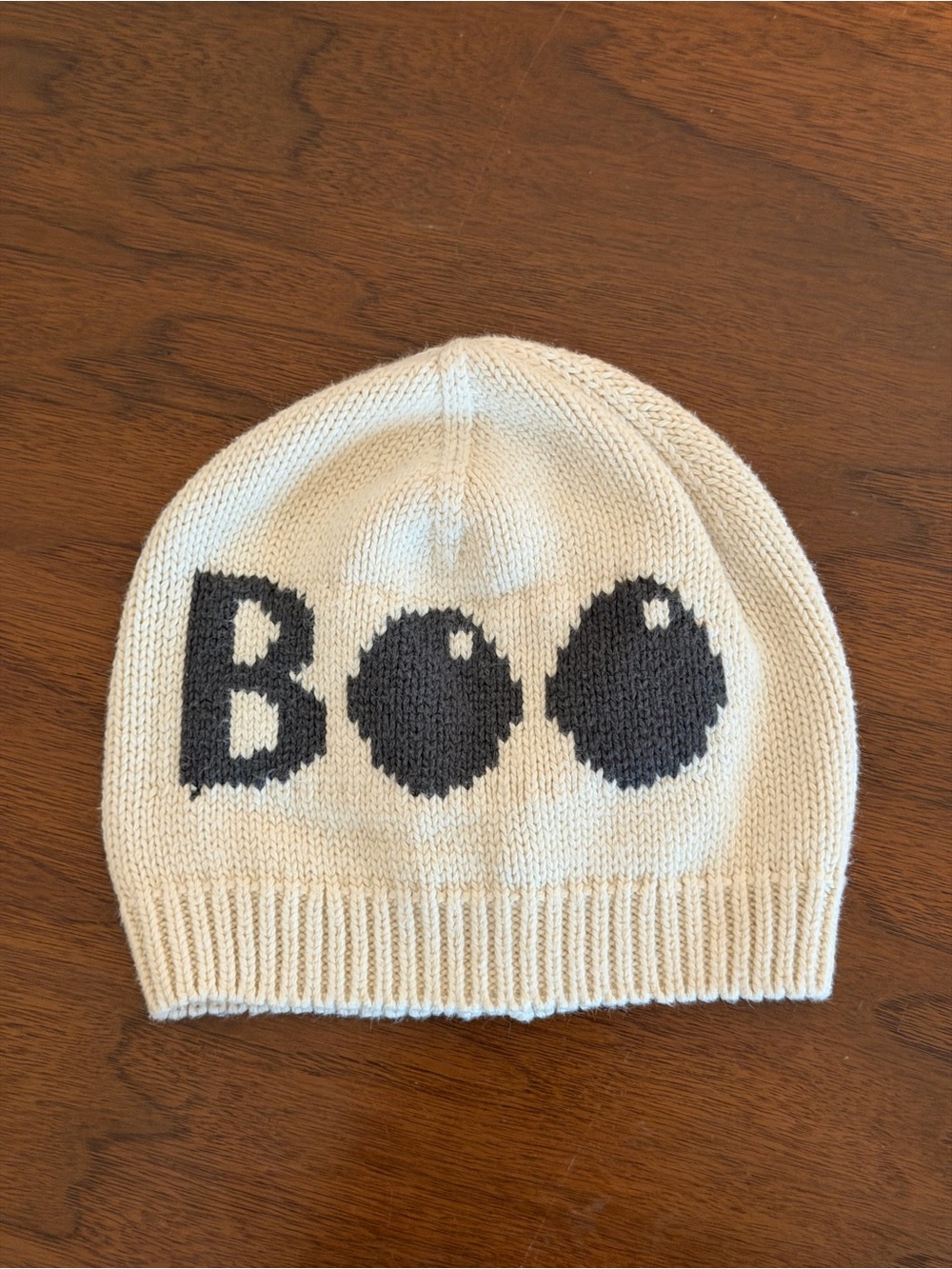 Baby Gap “Boo” Cream Beanie Hat Halloween Unisex Newborn